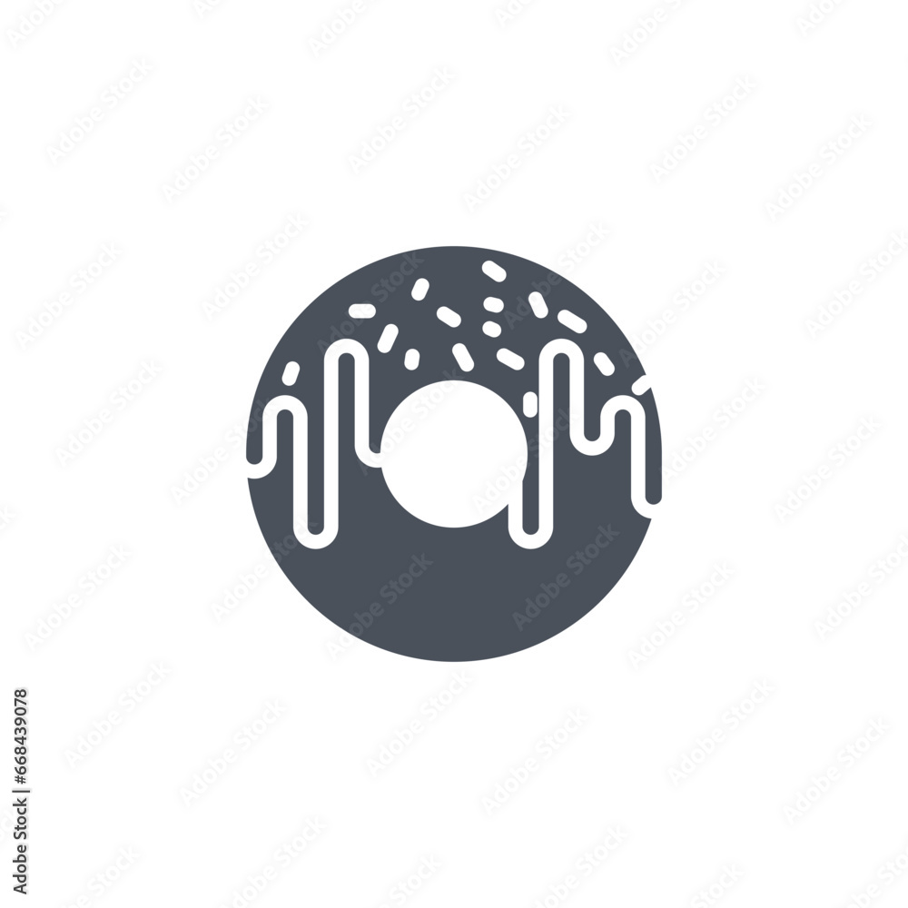 Vector sign of the donut symbol isolated on a white background. icon color editable. Vector sign of the donut symbol isolated on a white background. icon color editable.