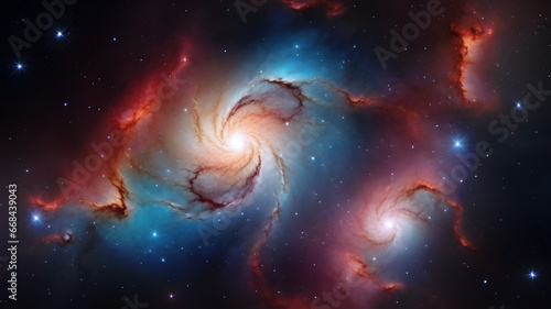 Starry night magic in Nebula and Galaxy. The milky way at night. Universe science astronomy suitable for background and wallpaper.