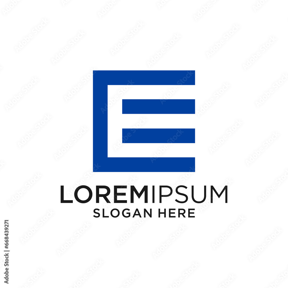 E box Abstract e letter modern emblem geometric logo design E box Abstract e letter modern emblem geometric logo design