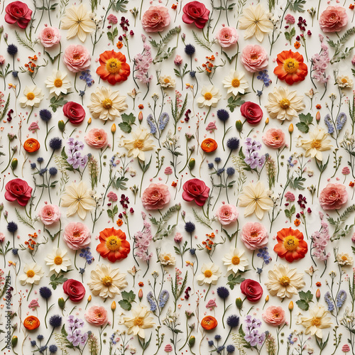 wild flower seamless pattern. summer meadow flowers on white background.