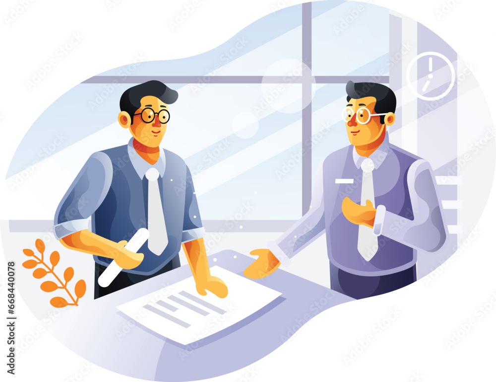 Business meeting with two businessmen illustration Business meeting with two businessmen illustration