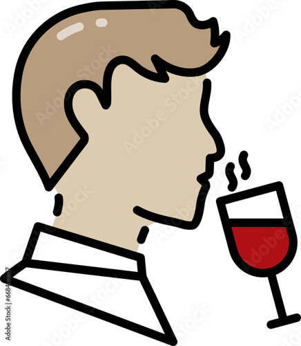 Sniff the wine icon