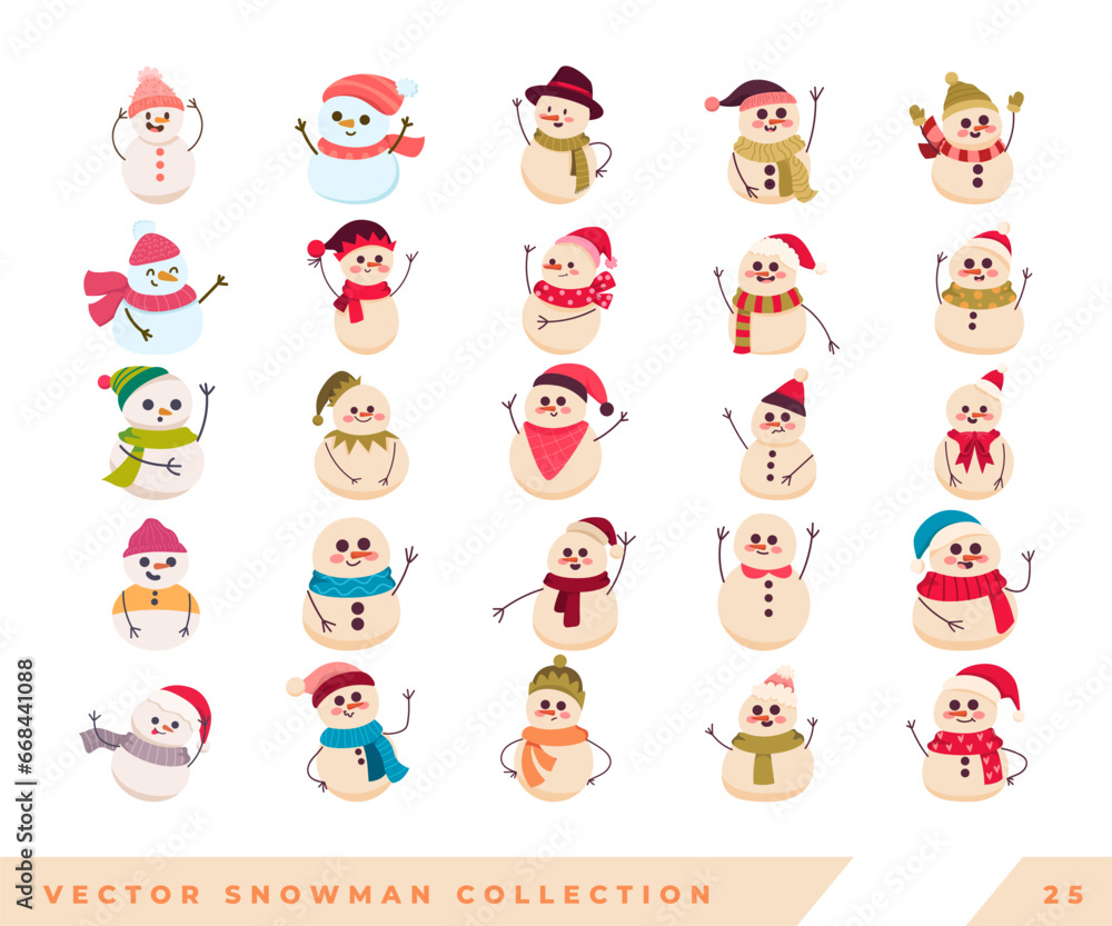 vector snowman collection