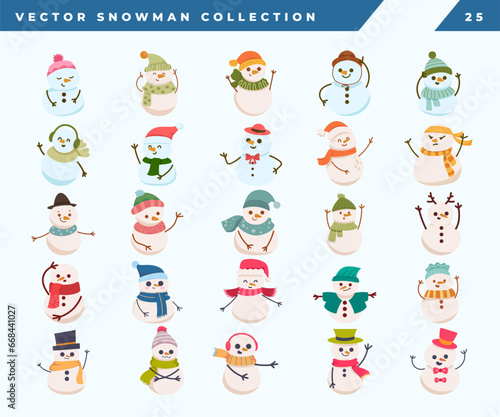 vector snowman collection