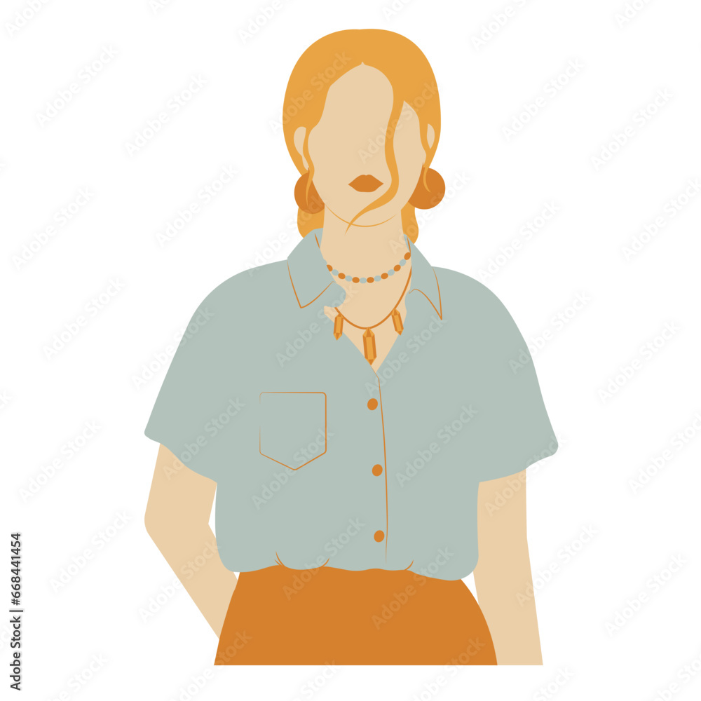 Woman With Buns In Grey Shirt | Fashion Silhouette Woman With Buns In Grey Shirt | Fashion Silhouette