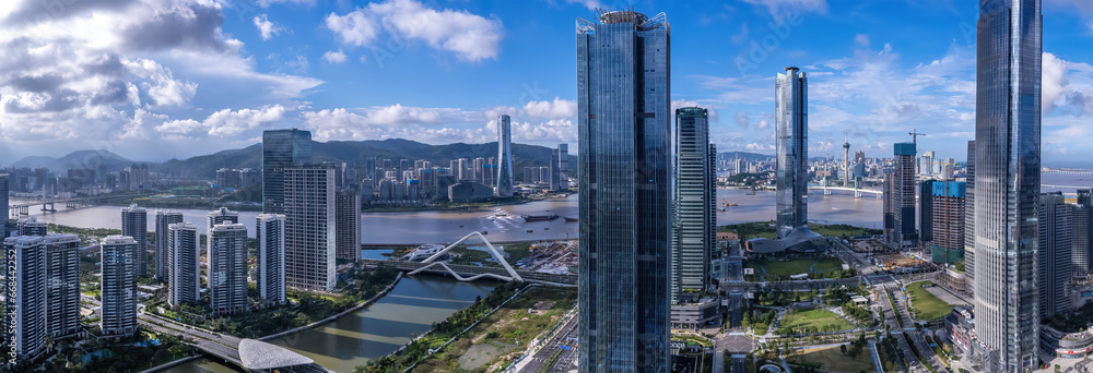 Aerial photography of modern architectural landscape skyline in Zhuhai, China