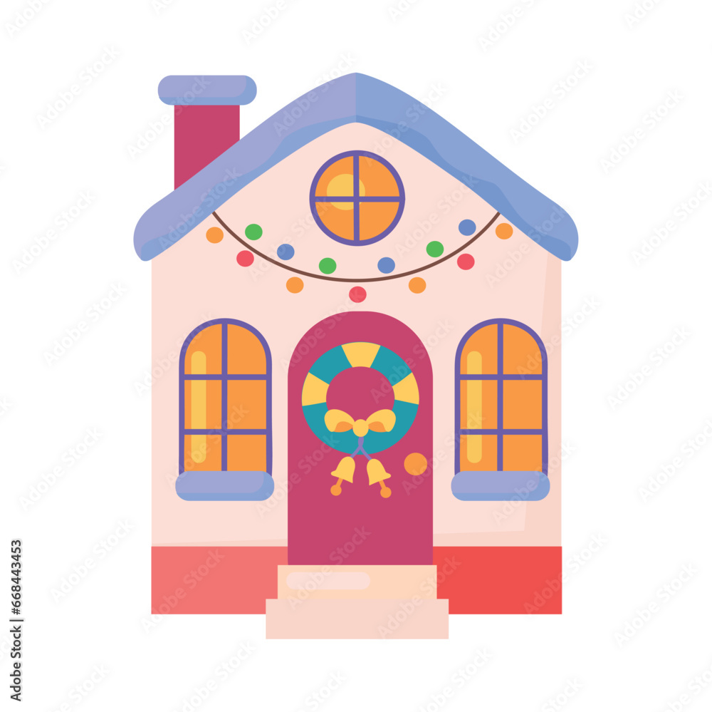 Christmas house icon clipart avatar logotype isolated vector illustration