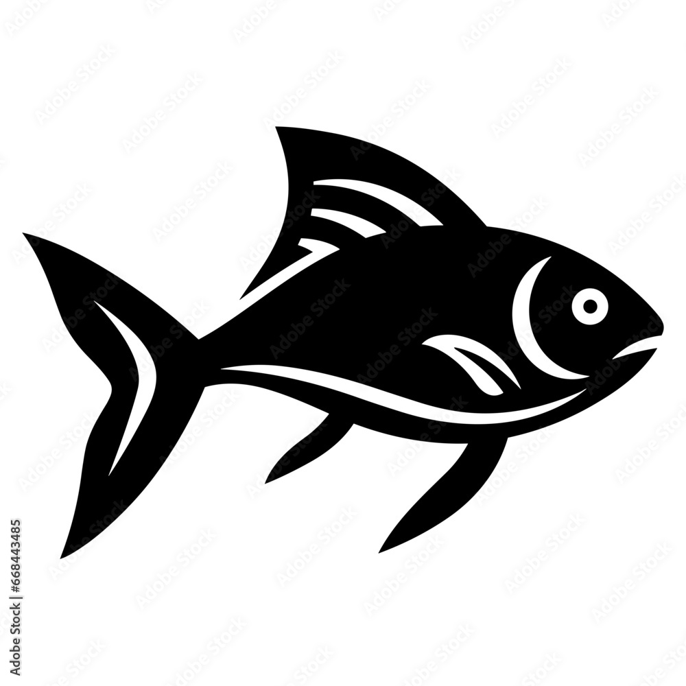 Modern Fish Icon Illustration With Glyph Style. SVG Vector Modern Fish Icon Illustration With Glyph Style. SVG Vector