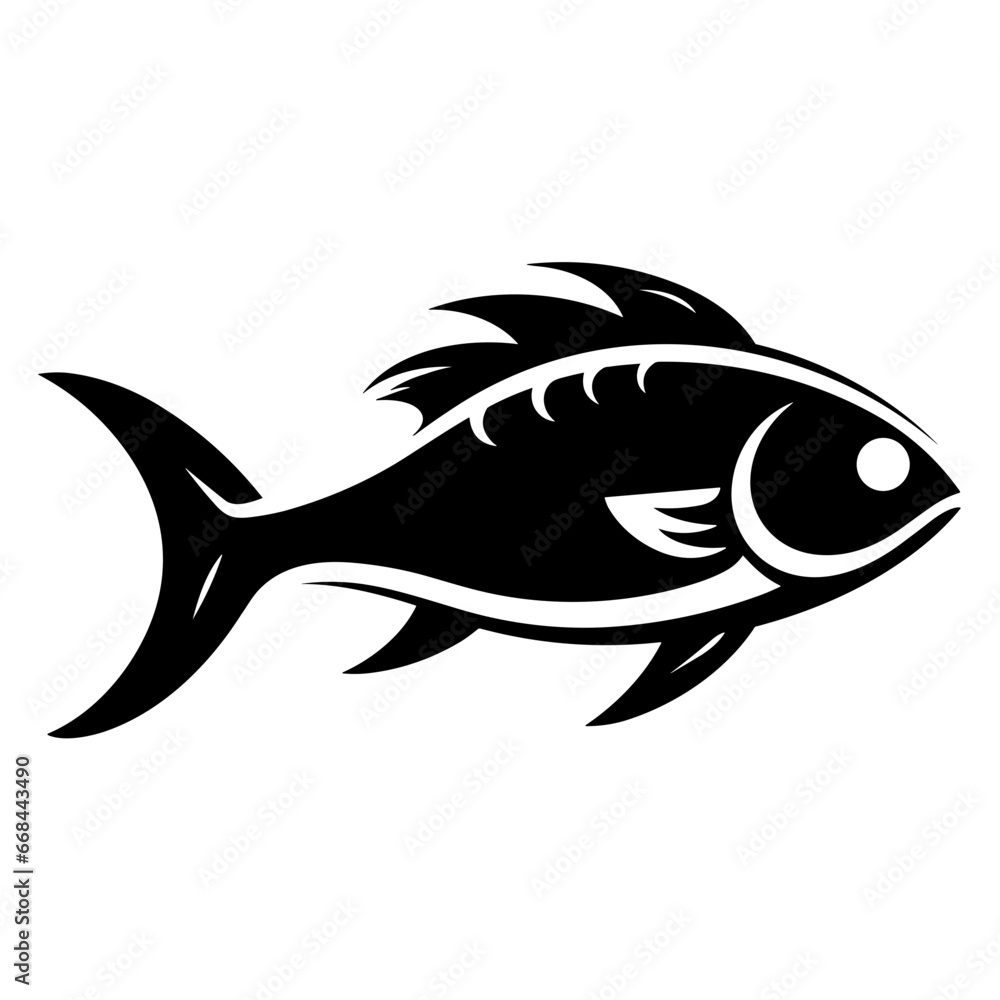 Modern Fish Icon Illustration With Glyph Style. SVG Vector Modern Fish Icon Illustration With Glyph Style. SVG Vector