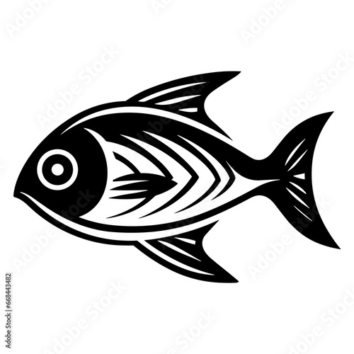 Modern Fish Icon Illustration With Glyph Style. SVG Vector