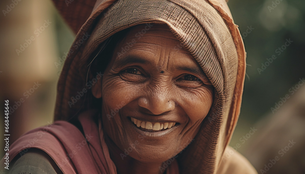 Smiling women outdoors looking at camera, exuding happiness and confidence generated by AI Smiling women outdoors looking at camera, exuding happiness and confidence generated by AI