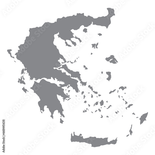 Greece map. Map of Greece in grey color
