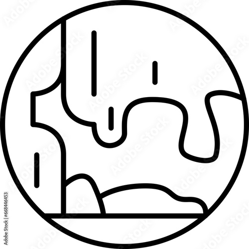 Cave circle line icon