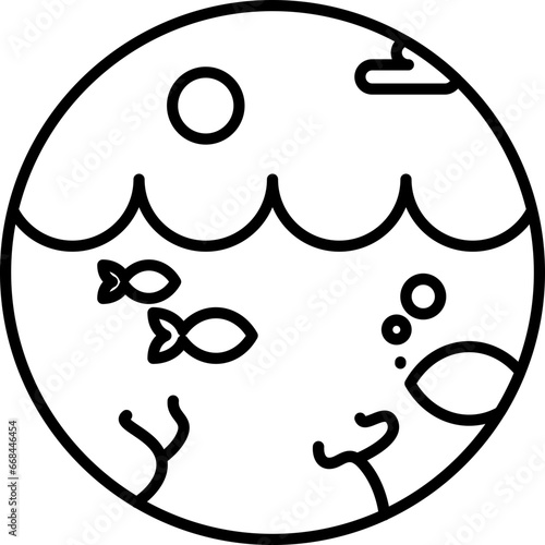 Sea circle line icon