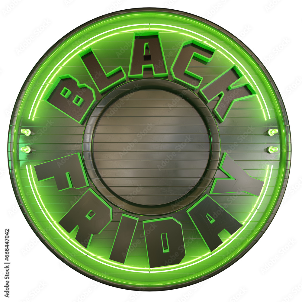Naklejka premium 3d render, black friday, stamp
