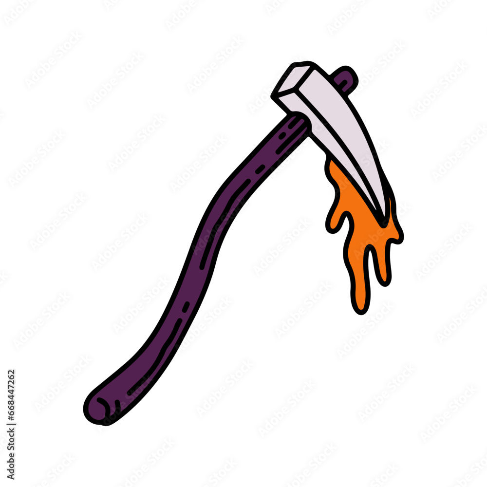 Scythe Colored Outline Style in Design Icon Scythe Colored Outline Style in Design Icon