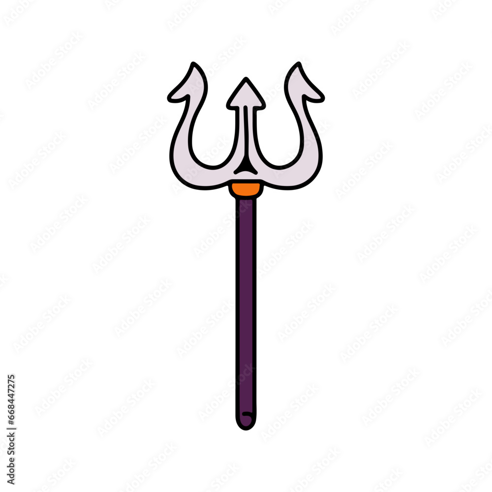 Trident Colored Outline Style in Design Icon Trident Colored Outline Style in Design Icon