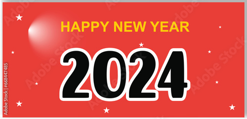 Vector Happy New Year 2024 background. Holiday greeting card design.