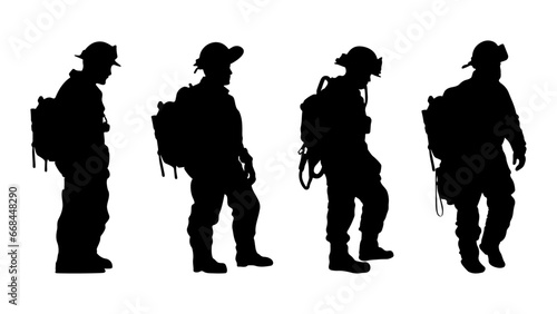 set of Firefighter Fireman for logo