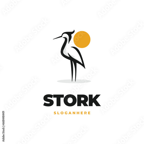 Stork modern logo vector