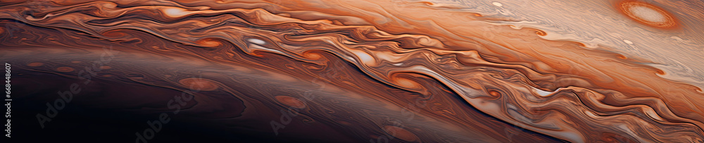 Vivid close-up of Jupiter's surface. - obrazy, fototapety, plakaty 