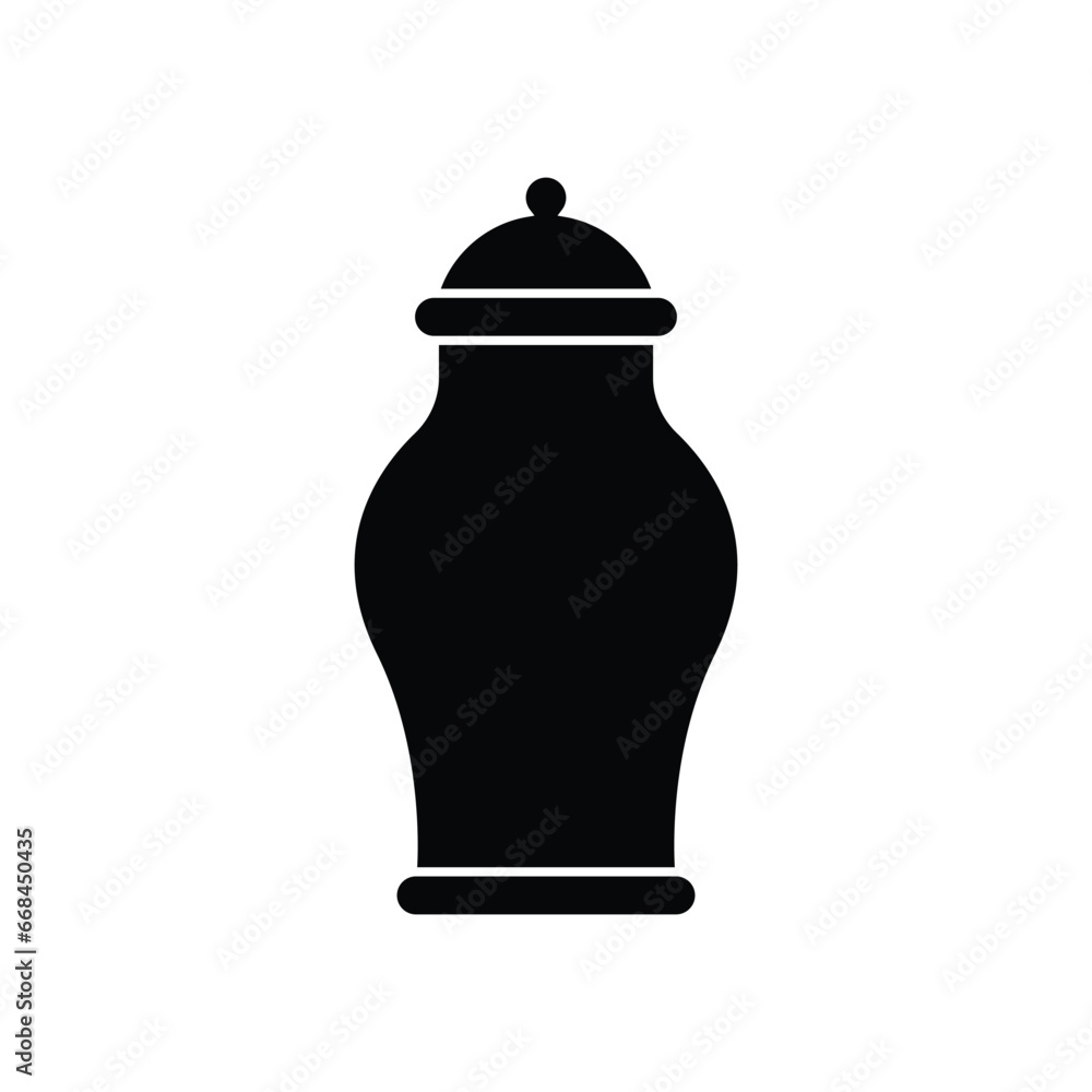 Ceramic jar with cap icon design. isolated on white background. vector illustration Ceramic jar with cap icon design. isolated on white background. vector illustration