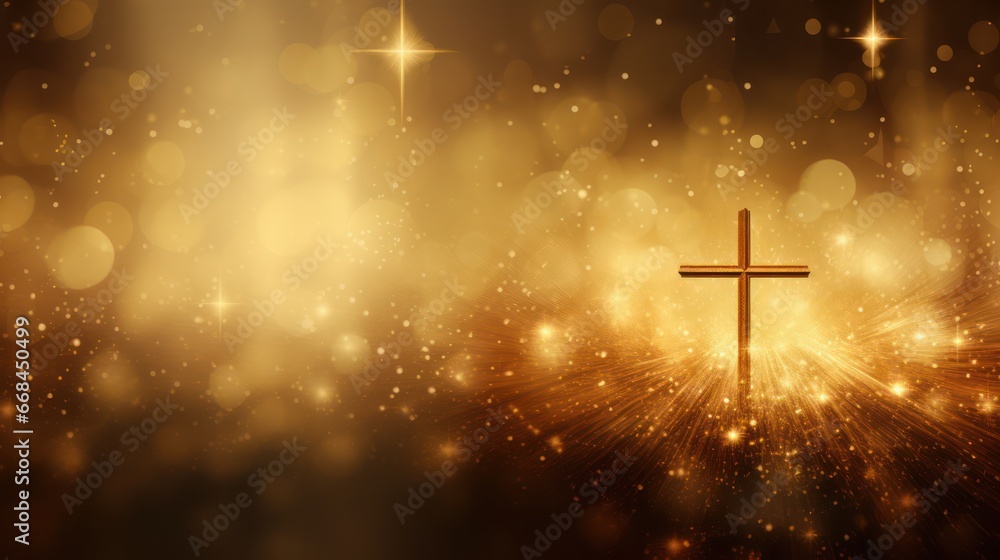 Fototapeta premium Bokeh Design of Cross