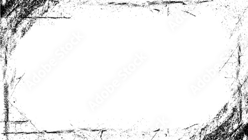 Distressed black frame border with white blank middle for your own design. 