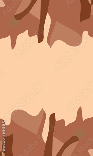 Aesthetic abstract art with a combination of shapes and brown colors. Suitable for background and poster