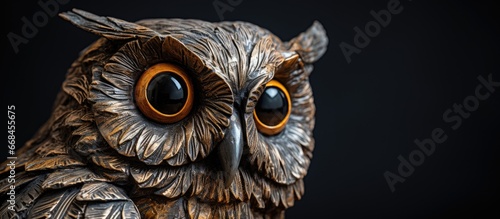 Detailed view of a tiny owl statue