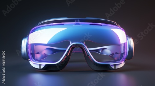 METAVERSE VR goggles, Virtual reality glasses on dark background, 3D, technology, video games. 3D 360