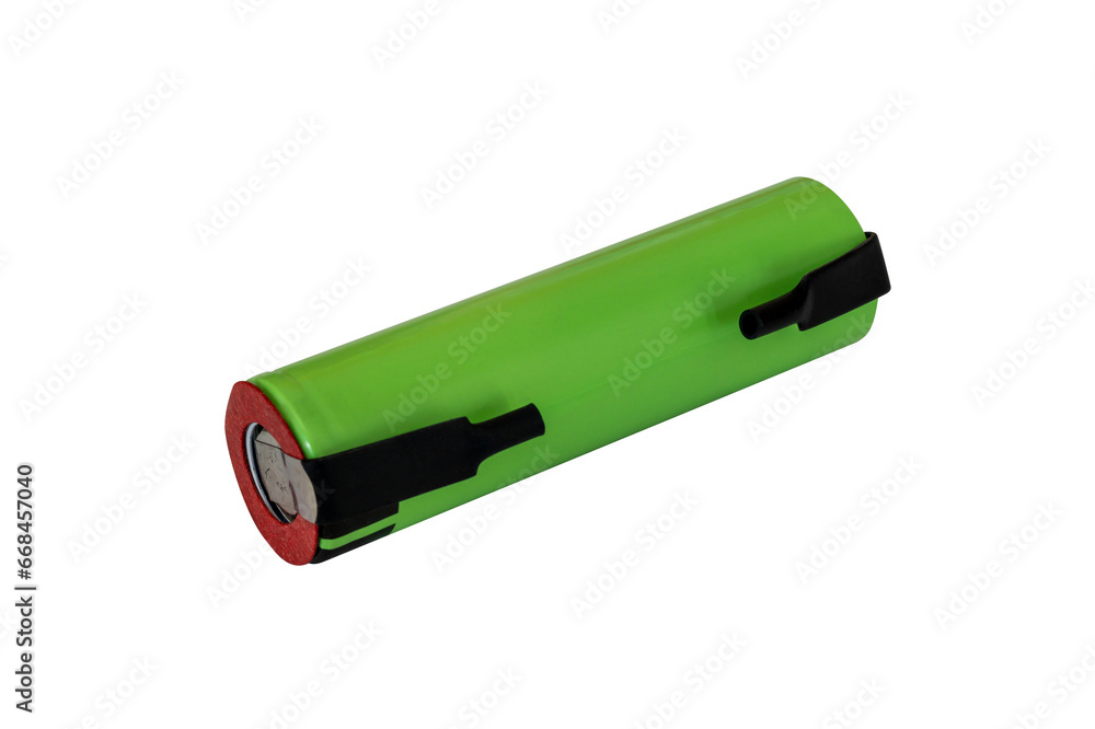 green 18650 Battery Lithium Ion 3.7V Rechargeable Solder Pad, isolated, transparent background, png green 18650 Battery Lithium Ion 3.7V Rechargeable Solder Pad, isolated, transparent background, png