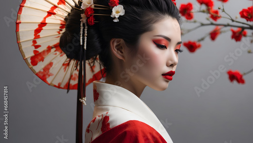 portrait of a Japanese geisha