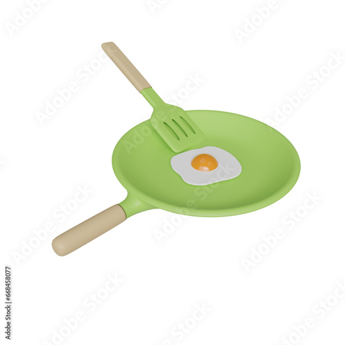 fried egg in a frying pan