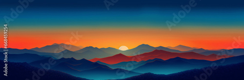 A breathtaking scene as the sun sets over the mountains, casting a golden glow above the sea, creating a mesmerizing sunset Created with generative AI tools.