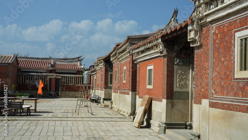The old fishing village view with the traditional architectures on the south of the China along the ocean coast
