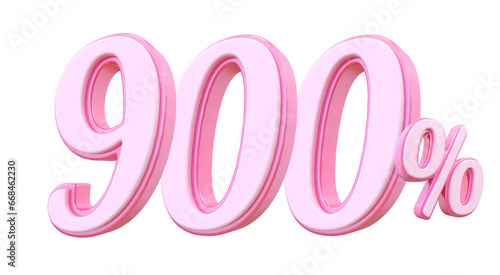 900 Percent Discount Pink Number 3d © Su
