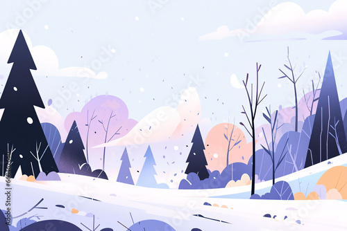 Beginning of winter solar term, forest snow scene concept illustration photo