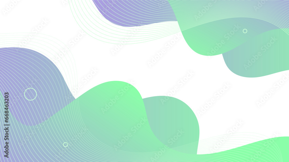Modern Abstract Background with Waves Fluid Liquid Motion and Blue White Green Gradient Color