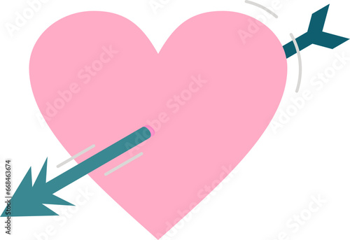 Heart stab arrow icon