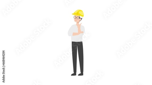 Engineer thinking something character design