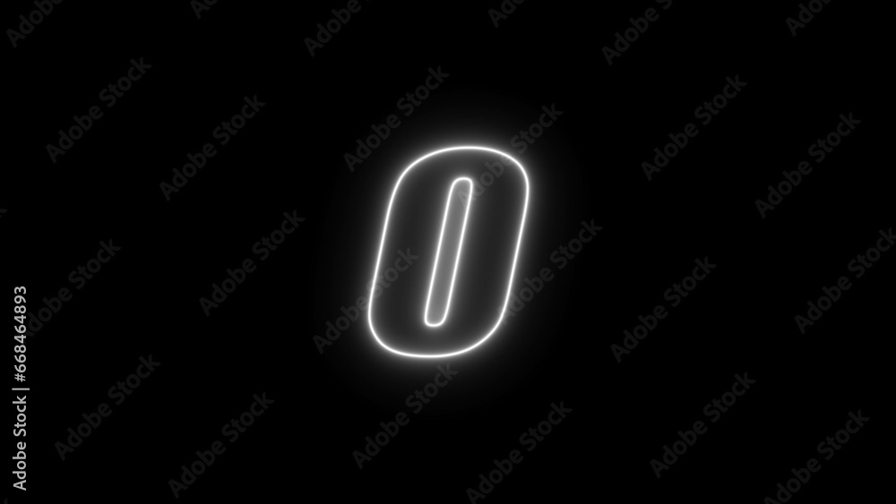 abstract glowing neon countdown timer number illustration  4k 