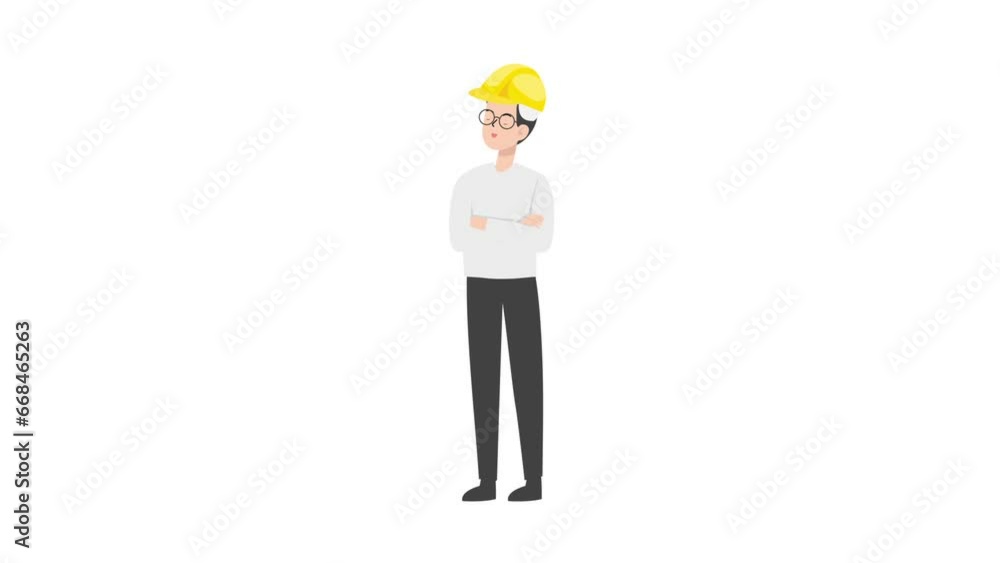 Male Engineer standing character design Male Engineer standing character design
