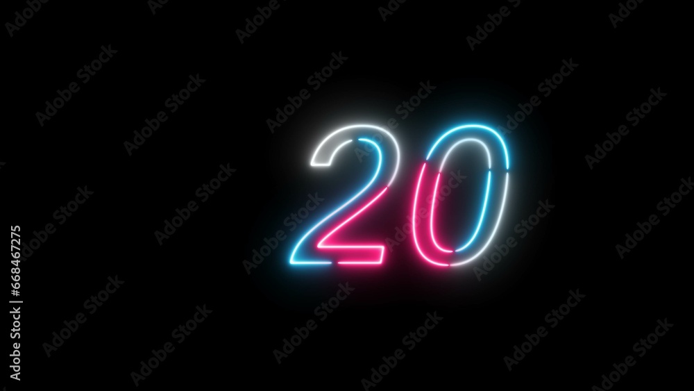 abstract glowing neon number illustration 4k abstract glowing neon number illustration 4k