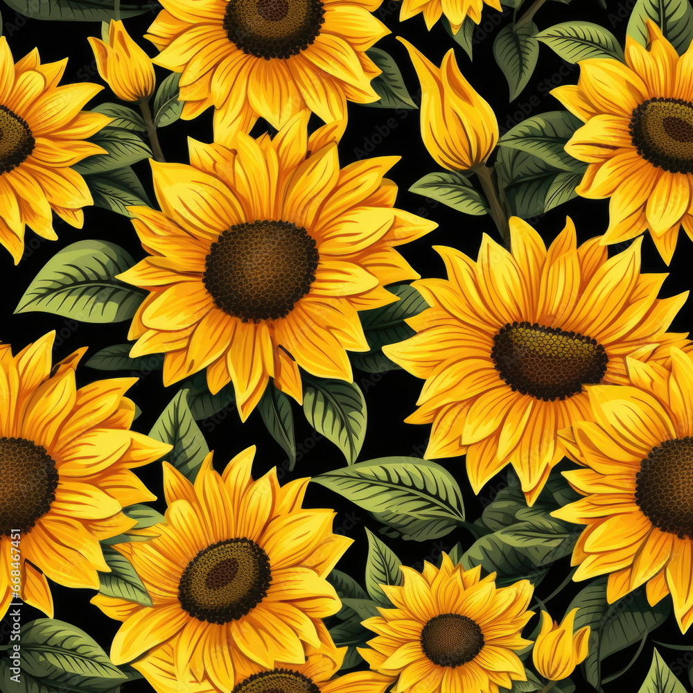 Seamless Pattern of Sun Flower Seamless Pattern of Sun Flower