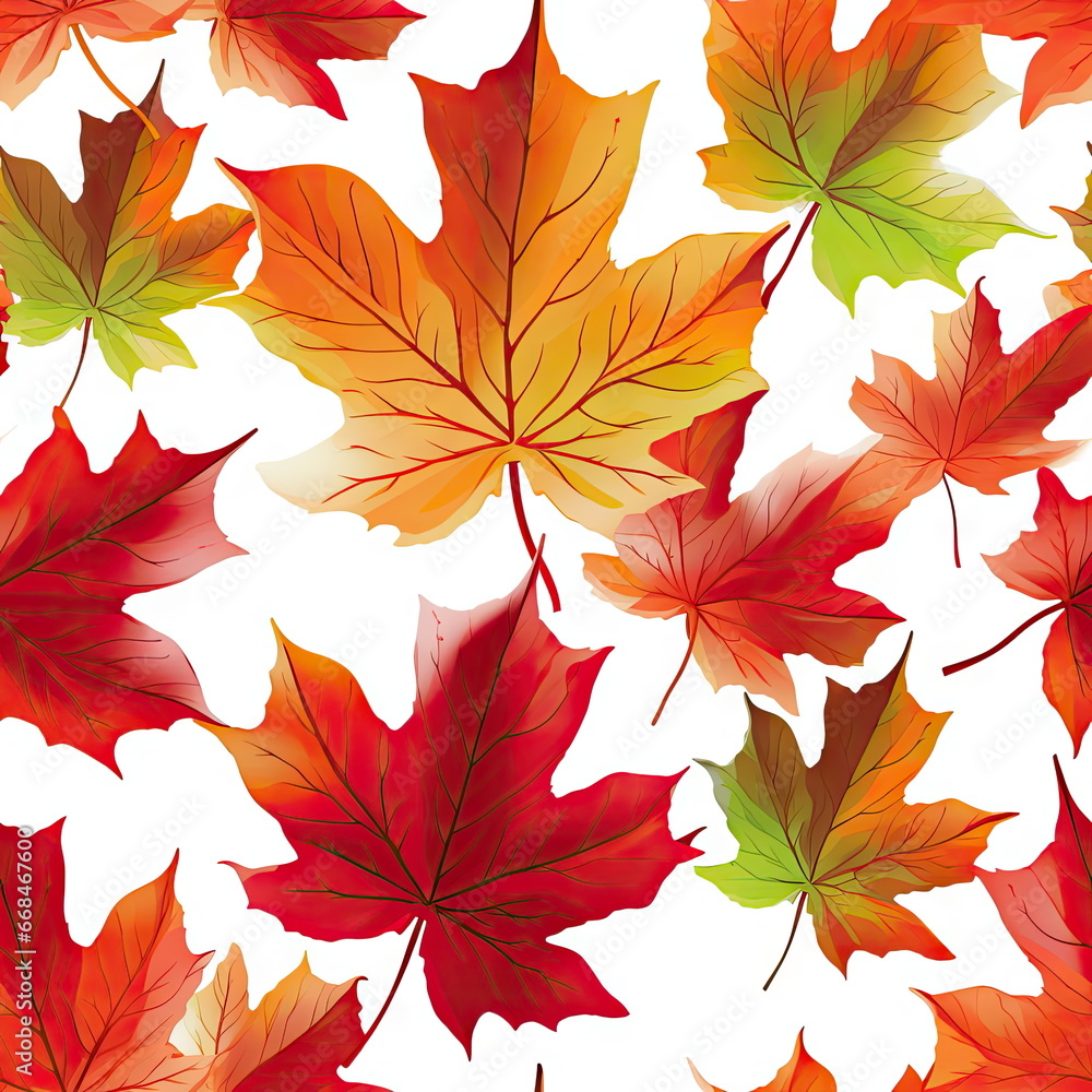 Fototapeta premium Seamless Pattern of Maple Leaf