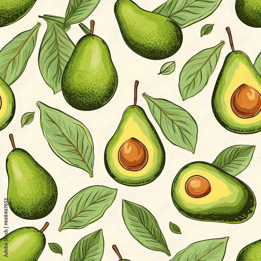 Seamless Pattern Avocado Seamless Pattern Avocado
