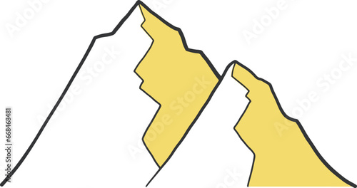 雪で覆われたゲレンデ（山脈）イラスト素材