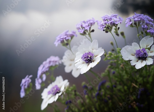 Wallpaper Mural Purple flowers bloom under the fallen snow. Parting snow in spring. Ai generated. Torontodigital.ca