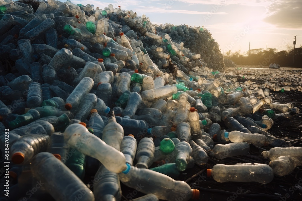 Piles of plastic bottles, Pollution concept. Garbage pile. Piles of plastic bottles, Pollution concept. Garbage pile.
